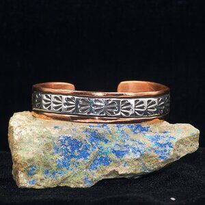 Sterling Silver And Copper Cuff/Bracelet Signed By Charlene Little.